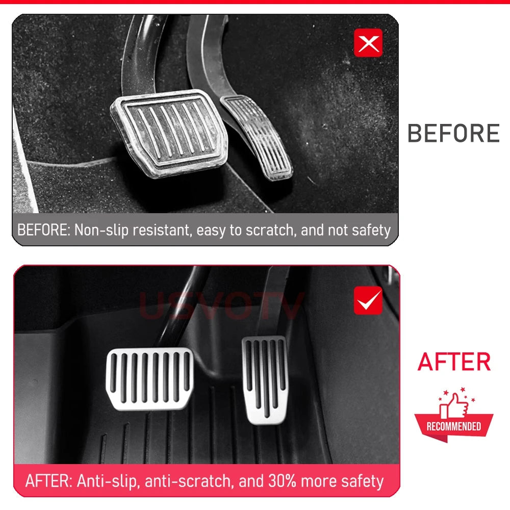 Foot Pedal Pad for Tesla Model 3 Y Juniper Non-Slip Performance Aluminum Car Accessories Model 3/Y Brake Accelerator Pedal Cover Beauty World Shop