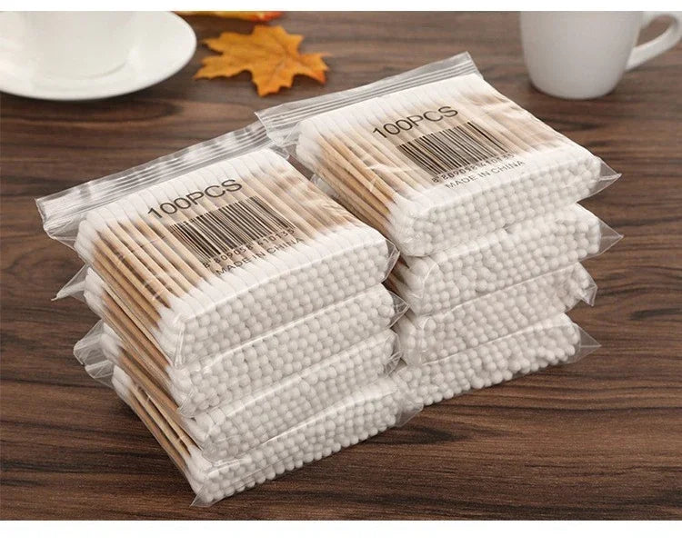 500pcs Double Head Cotton Swab Women Makeup Cotton Buds Tip for Wood Sticks Nose Ears Cleaning Health Care Tools Beauty Fashion