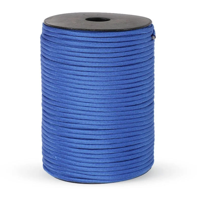 100M 550 Military Standard 9-Core Paracord Rope 4mm Outdoor Parachute Cord Survival Umbrella Tent Lanyard Strap Beauty World Shop