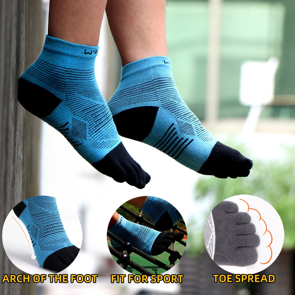 WRELS Coolmax Sports Socks Comfy Elastic Shock-proof Breathable Run Knitted Socks High Performance Athletic Five Toe Socks Beauty World Shop