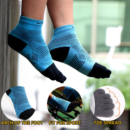 WRELS Coolmax Sports Socks Comfy Elastic Shock-proof Breathable Run Knitted Socks High Performance Athletic Five Toe Socks Beauty World Shop