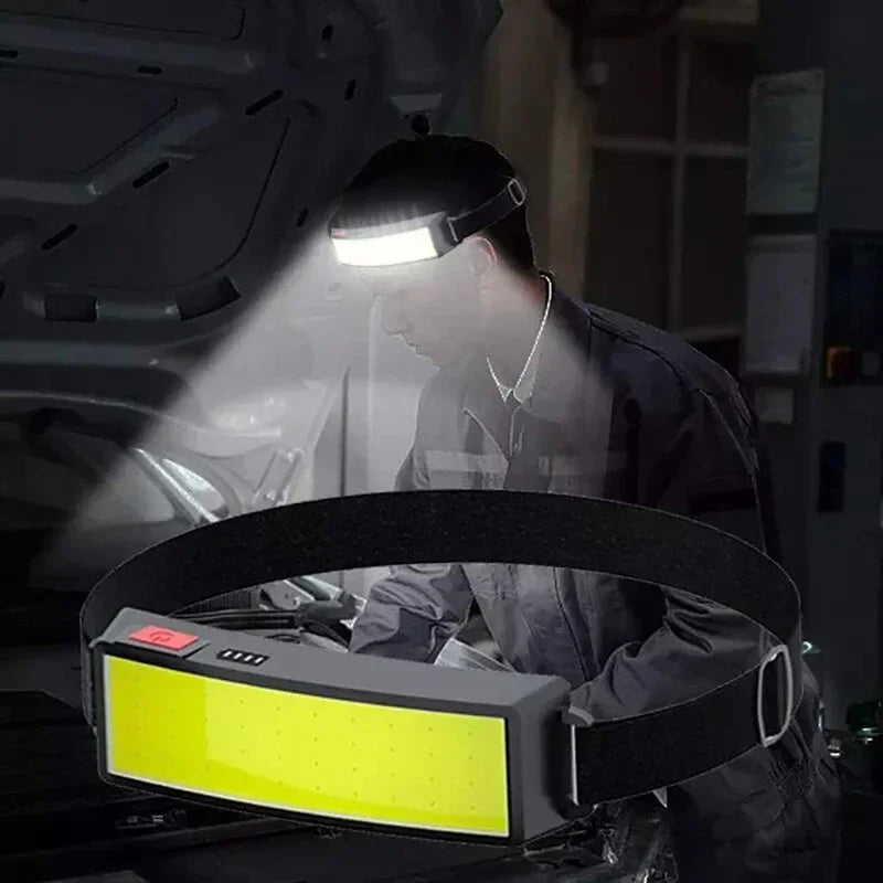 Powerful COB Headlamp Type-c/USB Rechargeable Head Flashlight Built-in Battery Outdoor Fishing Camping Lantern Waterproof Torch Beauty World Shop