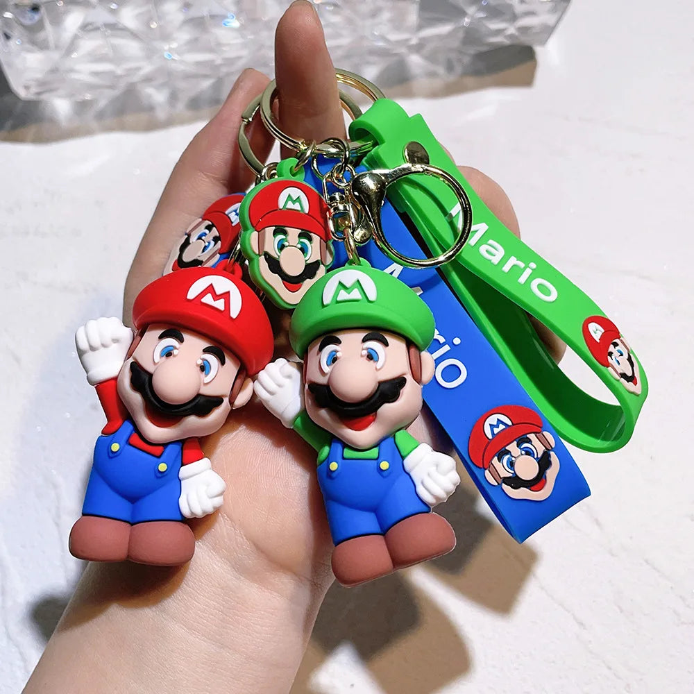 19 Styles Anime Keychain Mario Bros Luigi Toad Bowser Action Figure Model PVC Cartoon Bag Doll Pendant Toys Gift Beauty World Shop