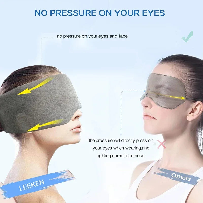 100% Handmade Cotton Sleep Mask Blackout for Side Sleeper,Soft Portable Blackout Eye Covers for Women Men Travel Eyepatch Beauty Trend Shop