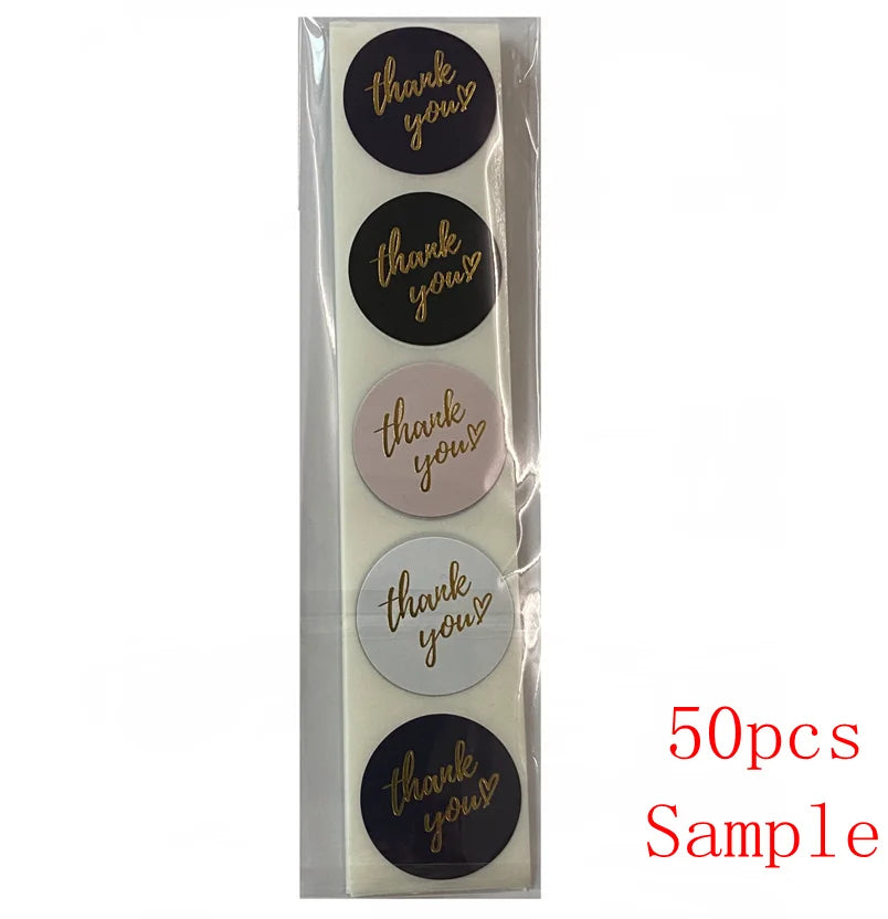 50-500pcs 1inch Blue Thank You Stickers For Envelope Sealing Labels Stationery Supplies Handmade Wedding Gift Decoration Sticker Beauty World Shop