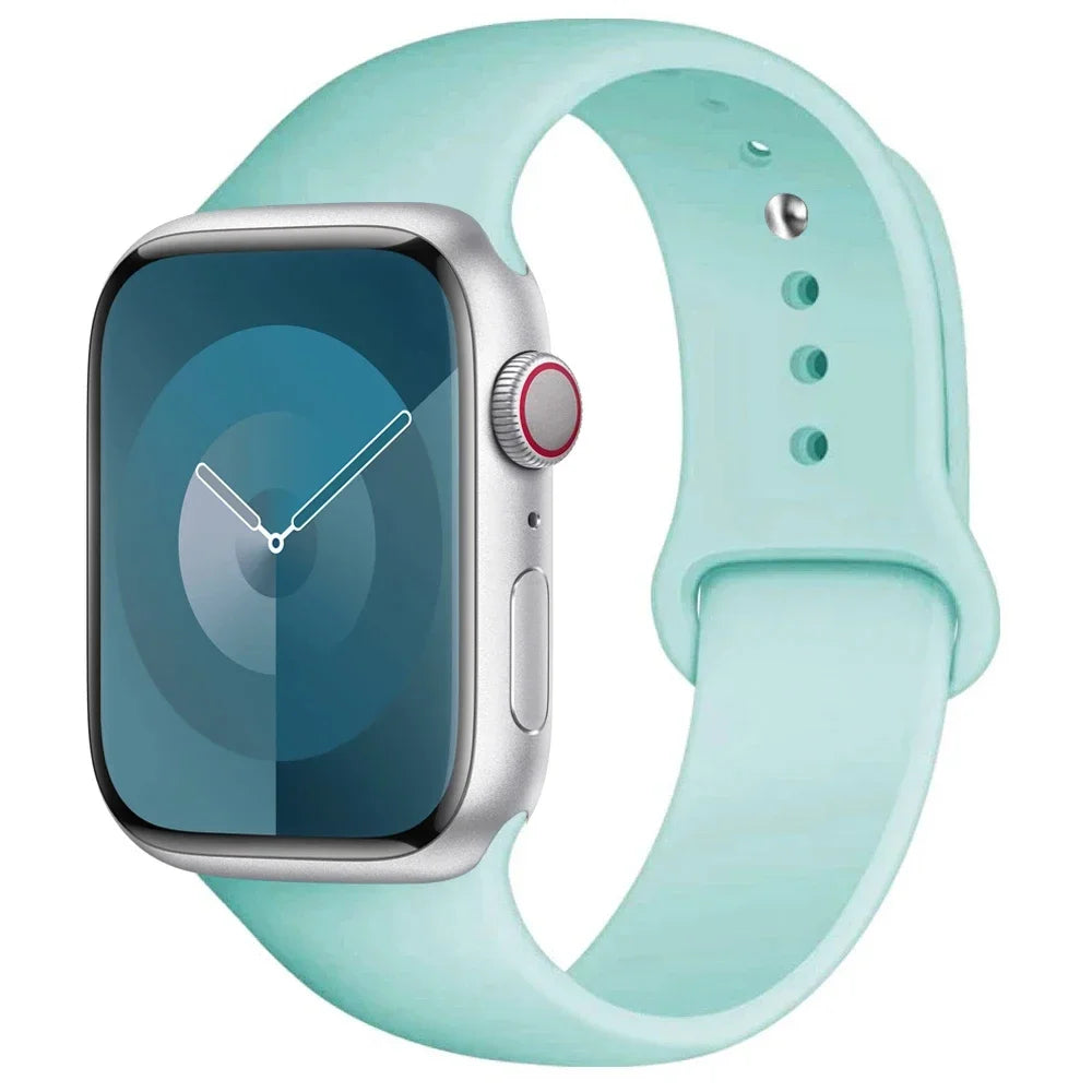 Silicone Band For Apple Watch strap 44mm 45mm 40mm 41mm 42-38mm 45 mm sport bracelet iwatch series 8 7 6 5 4 3 SE 9 Ultra 2 49mm Beauty World Shop