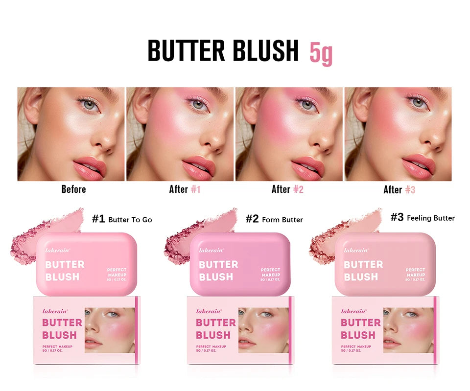 Professional Makeup Powder Blush 12HR Wear Vegan Formula Blusher Makeup Blush in Bar Cosmetics Palette Powder Pink Cream Face Beauty World Shop
