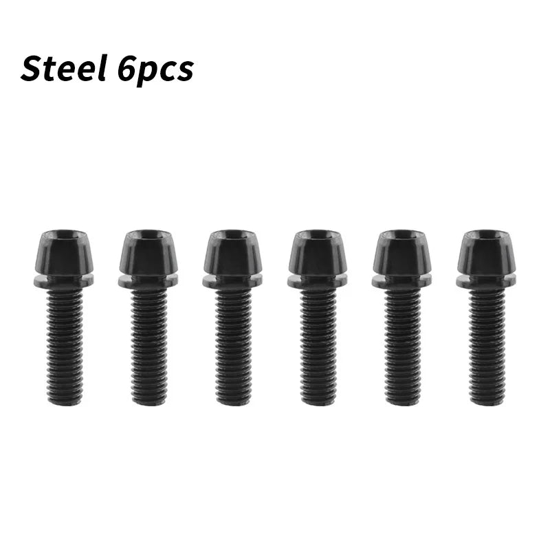 MUQZI 6pcs Stem Bolts M5x17mm Bicycle Handlebar Stem Screw With Washer MTB Road Bike Stem Riser Screw Beauty World Shop