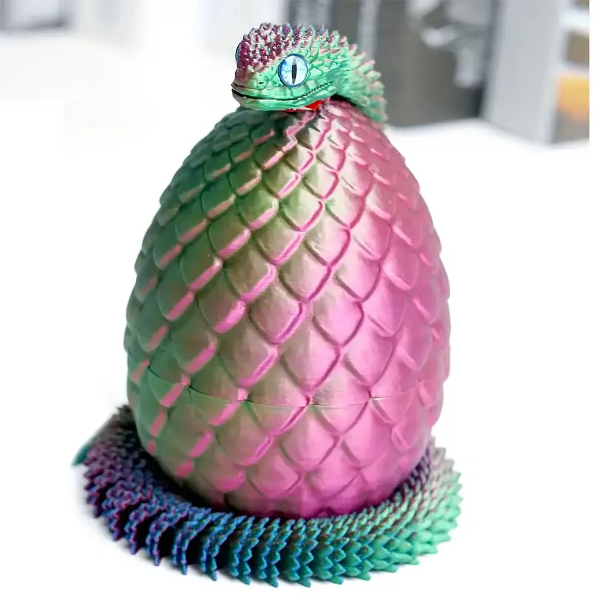 4pcs/set 3D printed snake surprise egg decoration, flexible joints, the best gift for 3D printing enthusiasts Beauty World Shop