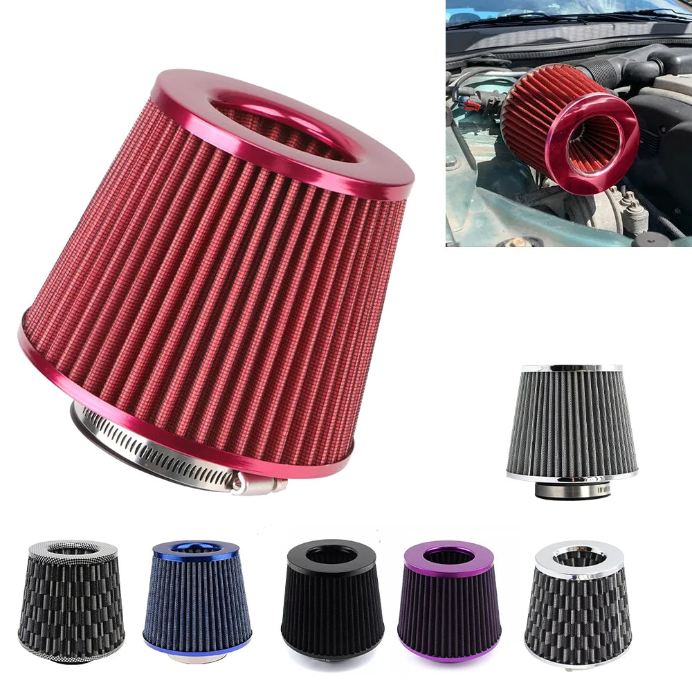 76MM 3 Inch Car Air Filters Vent Filter High Flow Intake Kit Mesh Cone Engine Protector Replacement Auto Accessories Universal Beauty World Shop