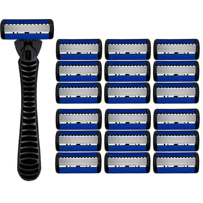 Razor Classic 6 Layer Safety Razor for Mens Shaving&Womens Hair Removal Shaving Blades Manual Shaver Beauty World Shop