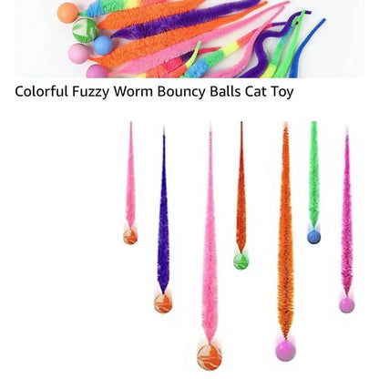 Cat interactive toys Tickle Cat Colorful bouncing ball Pet supplies Puzzle teasing indoor cat worm caterpillar elastic toy Beauty World Shop