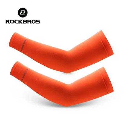 ROCKBROS Ice Silk Arm Sleeves Sun Protection UV Mangas Running Cycling Arm Warmers Sports Basketball Volleyball Cool Arm Sleeves Beauty World Shop