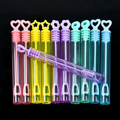 10-50pcs Colorful Bubble Soap Bottle Heart Wand Empty Tube Kids Birthday Party Favors Pinata Filler Toys Wedding Gifts for Guest Beauty World Shop