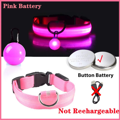 Usb Charging Glowing Dog Collar With Pendant Detachable Luxury Led Light Bright For Small Dogs Cat Night Safety Collar Wholesale Beauty World Shop