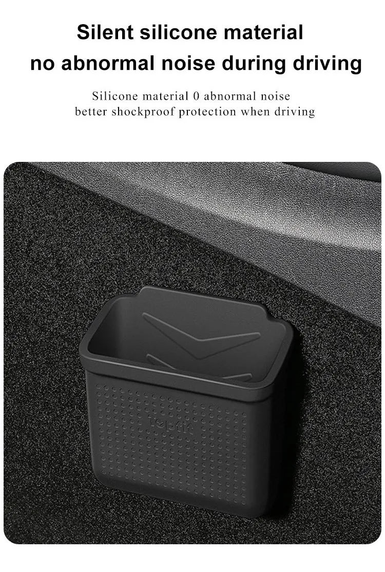 Silicone Car Storage Box For Tesla Model 3 Y S X 2017-2022 2023 Hidden Organizer Tray Bag Box Phone Coin Holder Auto Accessories Beauty World Shop