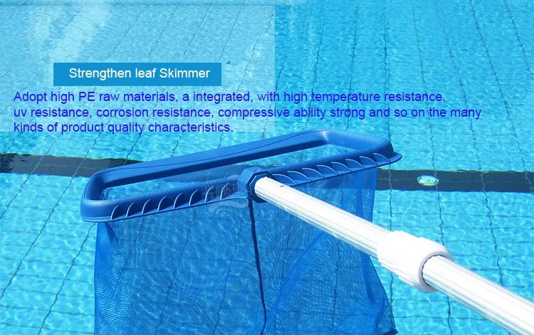 Swimming Pool Leaf Rake Large Capacity Deep Bag Thickened Frame Pool Skimmer NetWith Detachable Handle Beauty World Shop