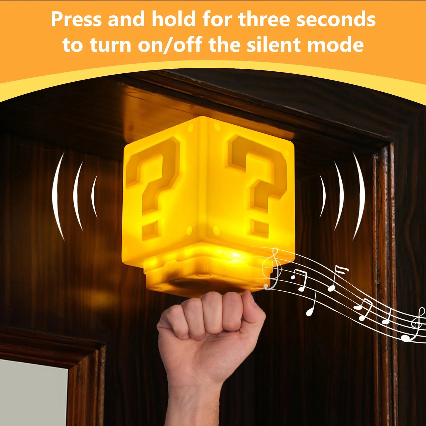 HOMEFISH LED Question Mark Night Light With Music Anime Peripheral Children's Bedroom Bedside Lamp USB Rechargeable Gift Beauty World Shop