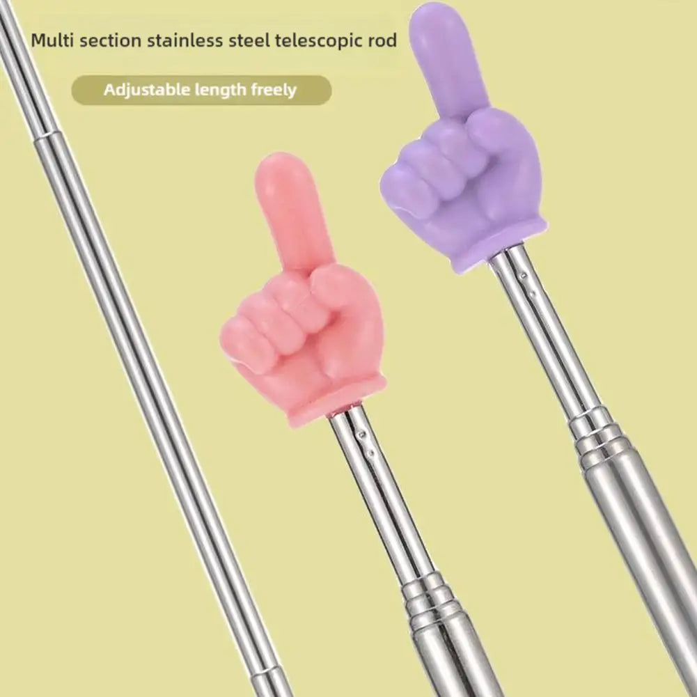 Steel Teaching Pointer Telescopic Rod Finger Design Teaching Stick Finger Reading Sticks Tools School Office Supplies Beauty World Shop