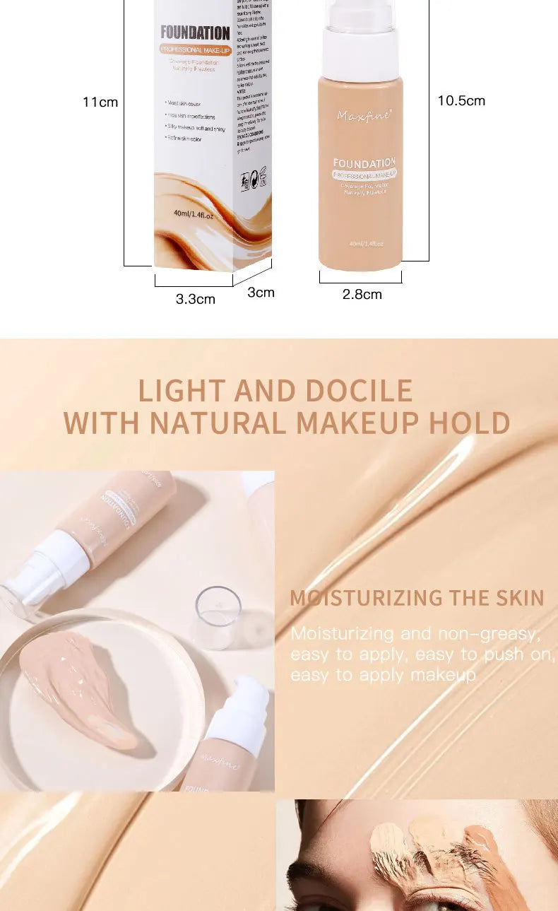 Liquid Foundation Effective Concealer Waterproof Sweat-resistant Makeup Professional Cosmetics Beauty World Shop