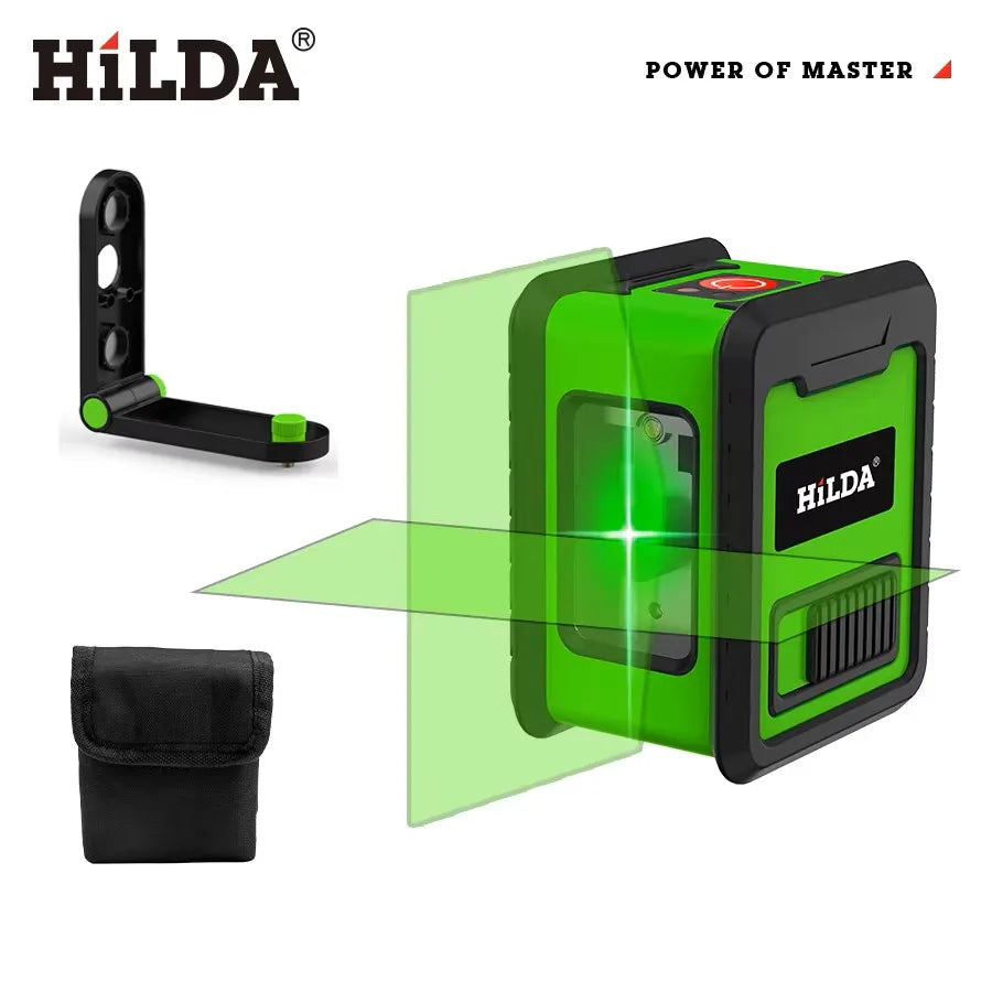 HILDA Laser Level Meter 2-Line Cross Green Level Laser Horizontal & Vertical Nivel Laser Self-Leveling лазерный уровень Men Gift Beauty World Shop