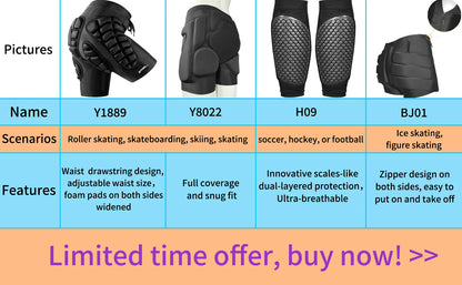 AVIVOR Pads Shorts 3D Protective Shorts for Snowboard and Ski Unisex Sports Hip Protection Pad