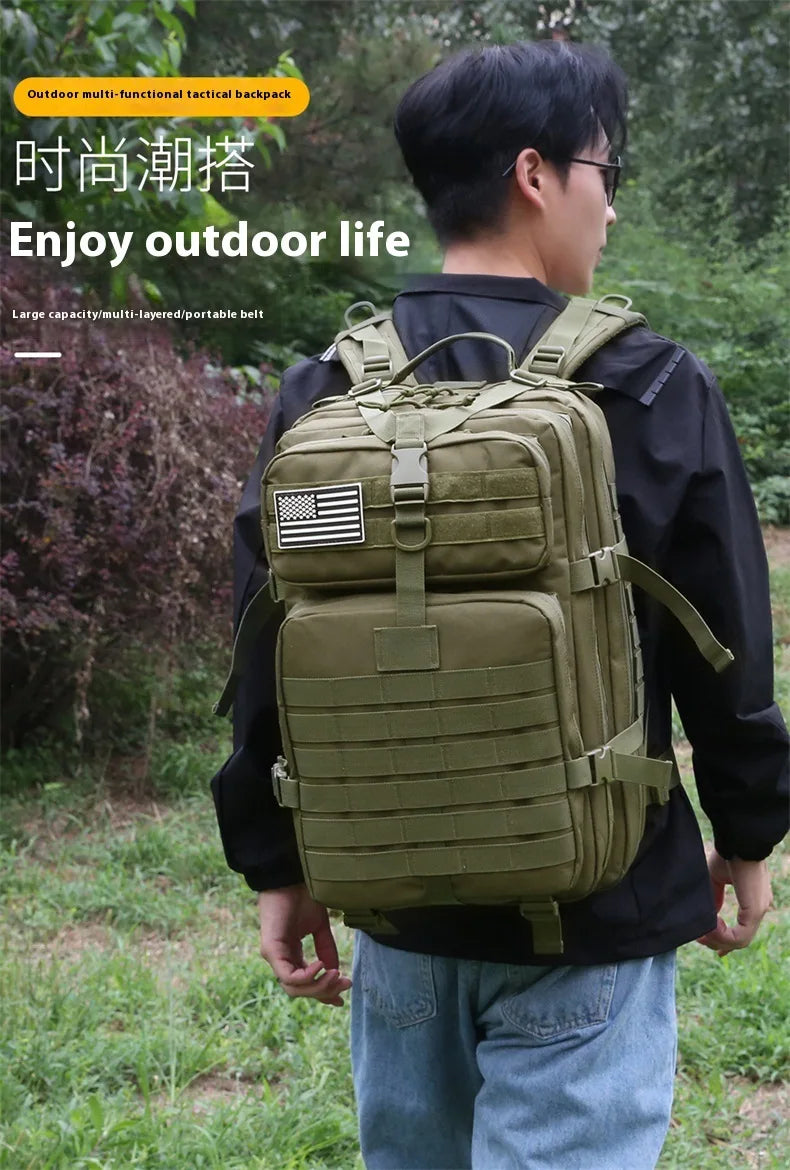 Adjustable Shoulder Straps Hiking Backpack Zipper Closure Travel Sports Camping Mountaineering Cycling Outdoor Unisex Foldable L Beauty World Shop