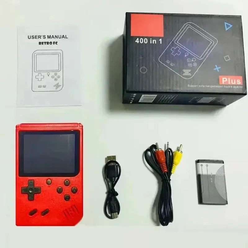 Red Retro Handheld Game Console for Kids  400 Classic Games  Rechargeable   TV-Connectable Beauty Fashion
