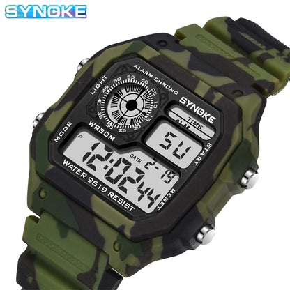Synoke Outdoor Military Digital Watch For Men Fashion Retro Nylon Canvas Strap Sports Waterproof Watch Multifunctional Luminous Beauty World Shop