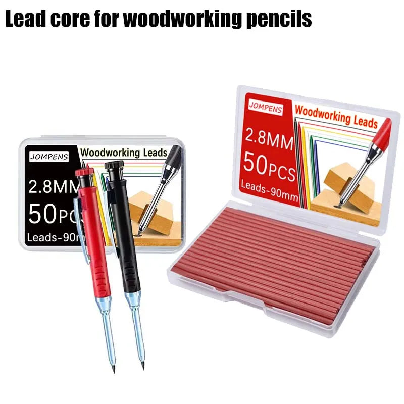 50pcs 2.8mm Solid Carpenter Pencil Replaceable Leads, Deep Hole Marking Architectural Painting Woodworking Automatic Pencil Lead Beauty World Shop
