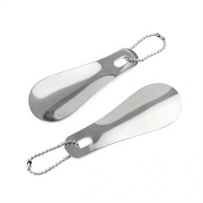 1pc stainless steel metal shoehorn, portable shoehorn, shoe wearing aid, essential for home travel Beauty World Shop