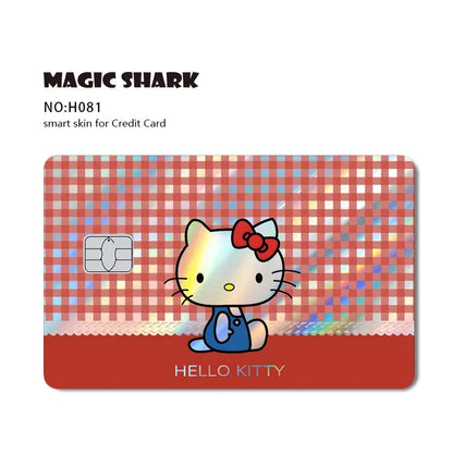 Hot Sale Hello Kitty Kuromi Holographic Laser Shinny Film Skin Cover Sticker for Debit Credit Card Bank Card Beauty World Shop