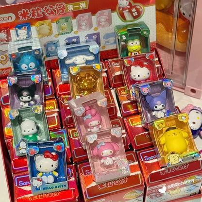 Sanrio Characters Sanrio Family Mini Figurine Series Blind Box Mini Doll Kt Cat Melody Kuromi Office Desktop Decoration Toy Gift Beauty World Shop