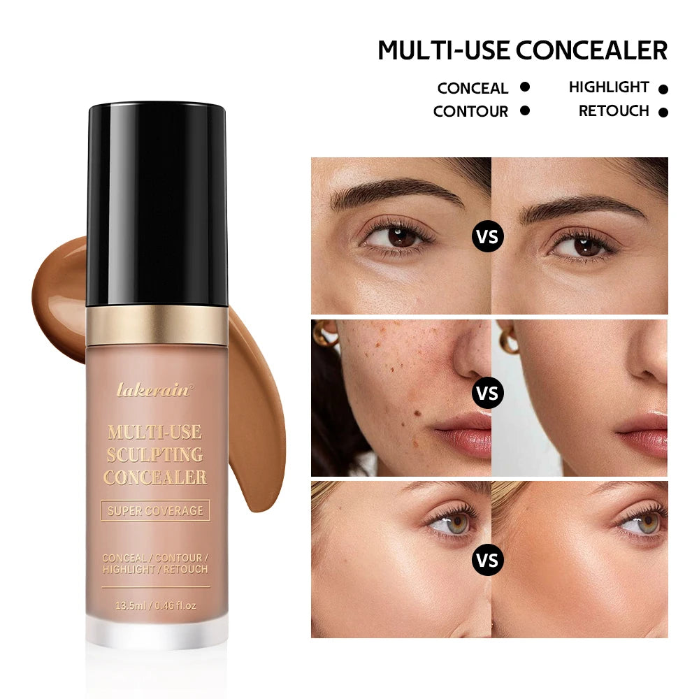 Long-lasting Coverage Concealer Matte Foundation Multi-Use Cream Oil Free Highlight and Retouch Face Makeup Products for Women Beauty World Shop