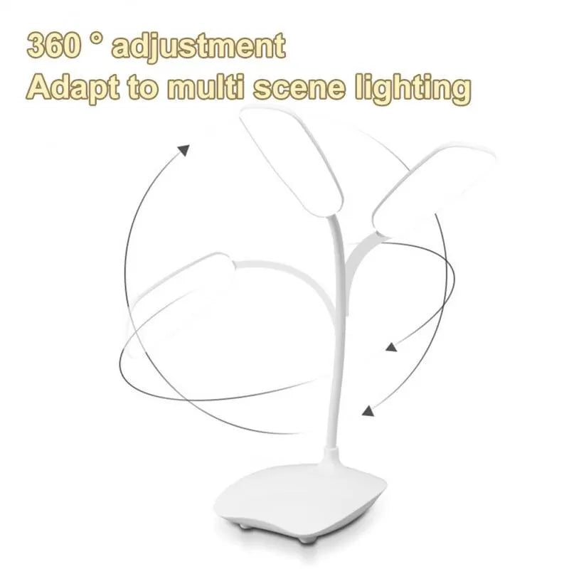LED Desktop Desk Lamp USB Rechargeable Lighting Eye Protection Room Night Light Bedroom Bedside Student Reading Lamp Beauty World Shop