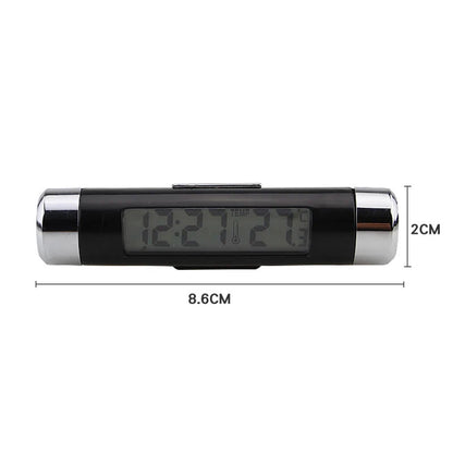 Portable 2 in 1 Car Digital LCD Clock Temperature Display Electronic Clock Thermometer Car Automotive Blue Backlight With Clip Beauty World Shop