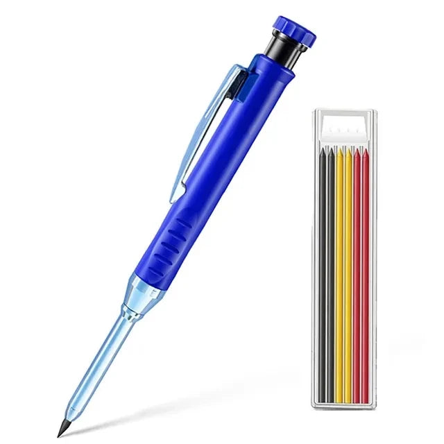 2pcs/set 2.8mm Carpenter Mechanical Pencil with Sharpener for Woodworking Construction Long Head Carpenter Pencil Stationery Beauty World Shop