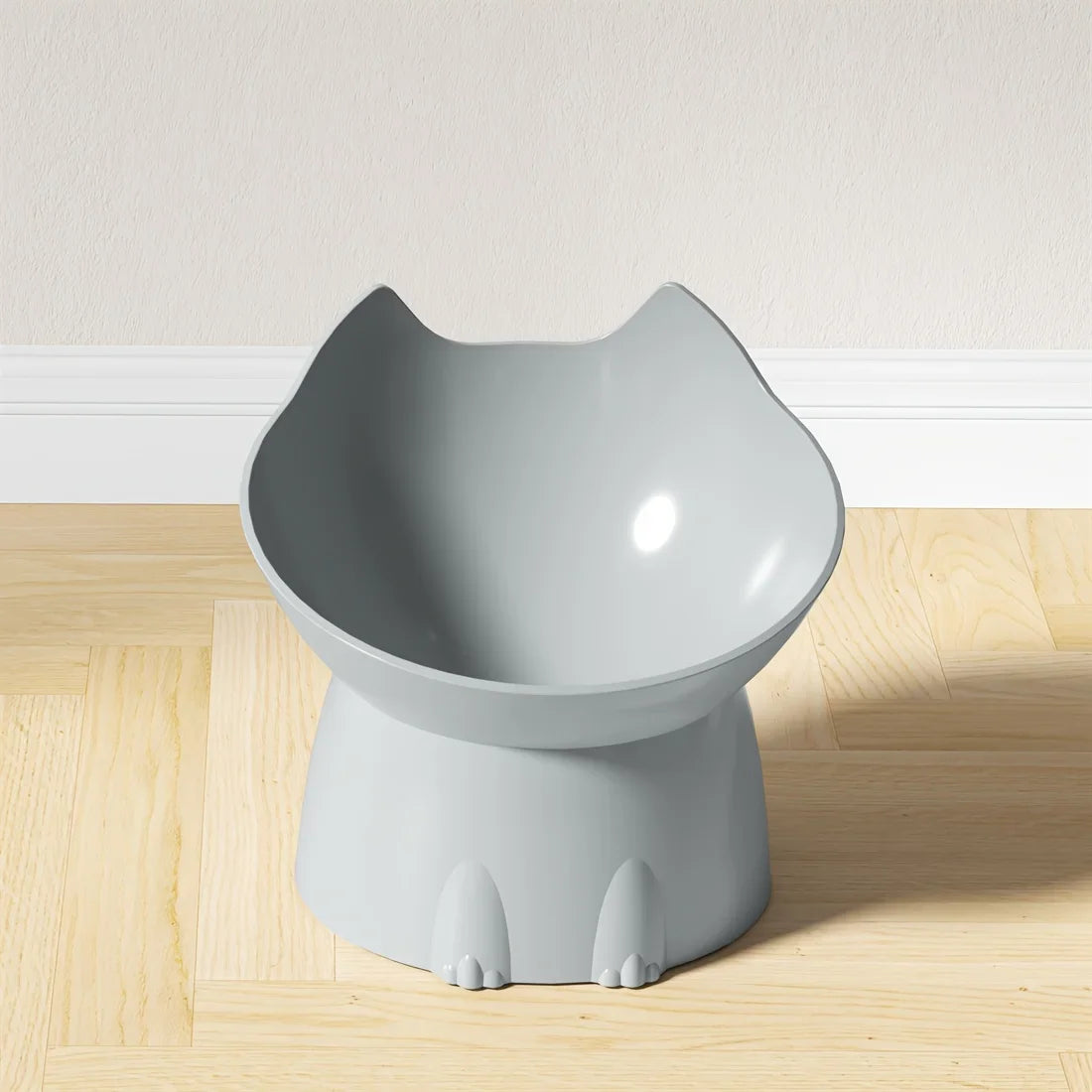 1pcs WhiskerWare Elevated Cat Bowl, Anti-Tip Plastic Raised Pet Feeding Dish with Tilted Edge, Neck Protection Kitty Food Beauty World Shop
