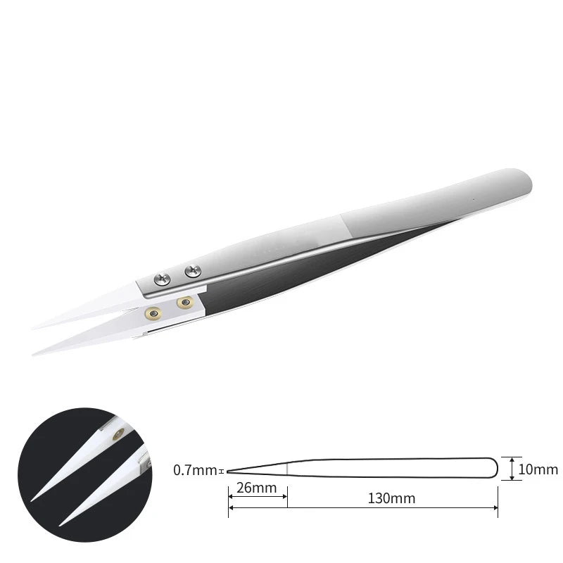Ceramic Tipped Stainless Steel Tweezers Tips Heat Pointed Resistant Tweezer Electronic Soldering Tweezers Fine Pointed Tip Beauty World Shop