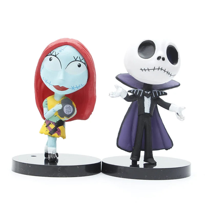 10 Pieces / Set Cartoon The Nightmare Sally Skellington Jack Action Figure Toy Christmas PVC Model Vinyl Figurine Halloween Gift Beauty World Shop