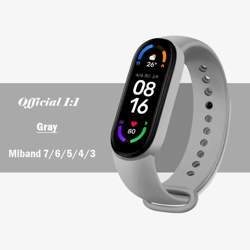 official Silicone Strap For Xiaomi Mi Band 4 5 6 7 Bracelet Sport Watch Wristband Miband4 miband7 Correa Mi band 3 4 5 6 7 Band Beauty Fashion