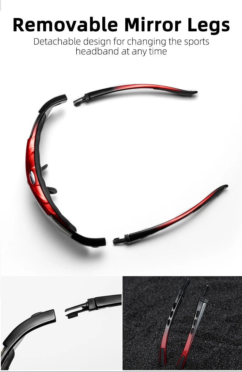 ROCKBROS Cycling Polarized glasses Bike Outdoor Sports Sunglasses MTB Road PC Goggles Eyewear Glasses 5/3 Lens Bicycle Accessory Beauty World Shop
