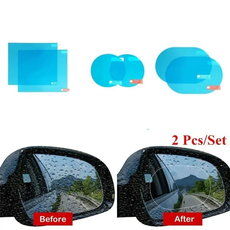 Car Rearview Mirror Protective Film Anti Fog Membrane Anti-Glare Waterproof Rainproof Car Sticker Clear Film Beauty World Shop