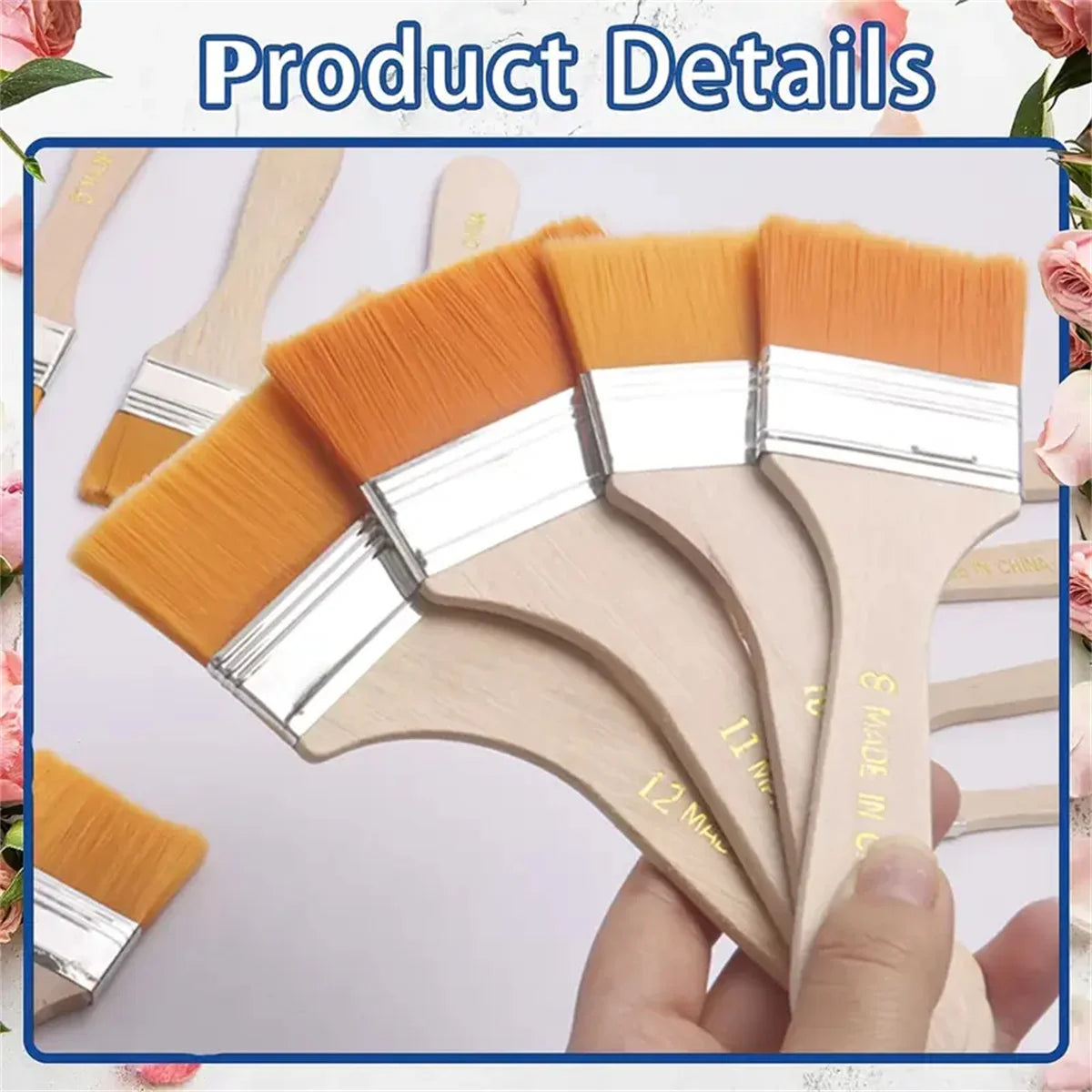 12Pcs Nylon Paint Brush Set Premium Synthetic Bristles for Acrylic Oil Watercolor Painting Essential Art Supplies Beauty World Shop