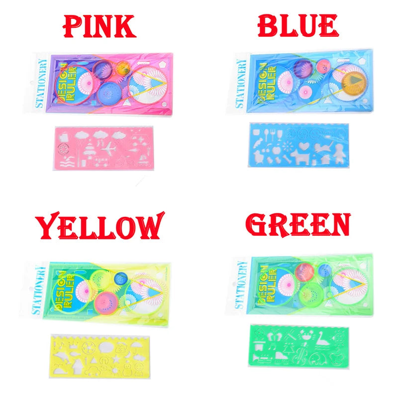 Geometry Spirograph Drawing Stencils Set Painting Template Art Crafts Creative Kids Educational Toy Variety of Flowers Ruler Beauty Fashion