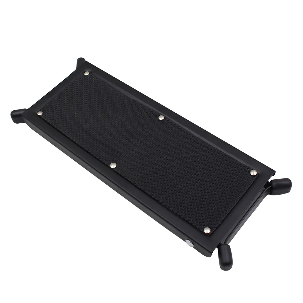 Guitar Foot Stool 4 Position Height Adjustable Foldable Guitar Pedal Foot Rest Step Footstool Black for Guitar Pedal Accessories Beauty World Shop