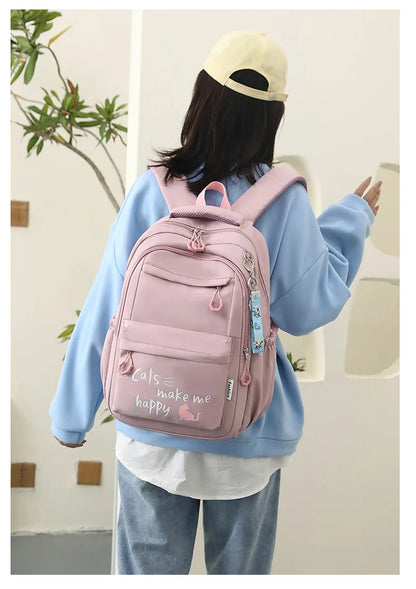 Girl School Bag Backpack Back Pack For Teenager Women Children Female Pink Schoolbag Primary High Bagpack Class Teens Child Kids Beauty World Shop