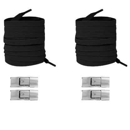 New Without Ties Elastic Laces No Tie Shoe Laces Press Lock Shoelaces Sneaker Kids Adult 8MM Widened Flat Shoelace for Shoes Beauty World Shop