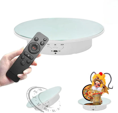 7.87 Inch 360 Degree Electric Rotating Stand with Remote Control for Jewelry Display,Photography and Video,3-position Adjustment Beauty World Shop