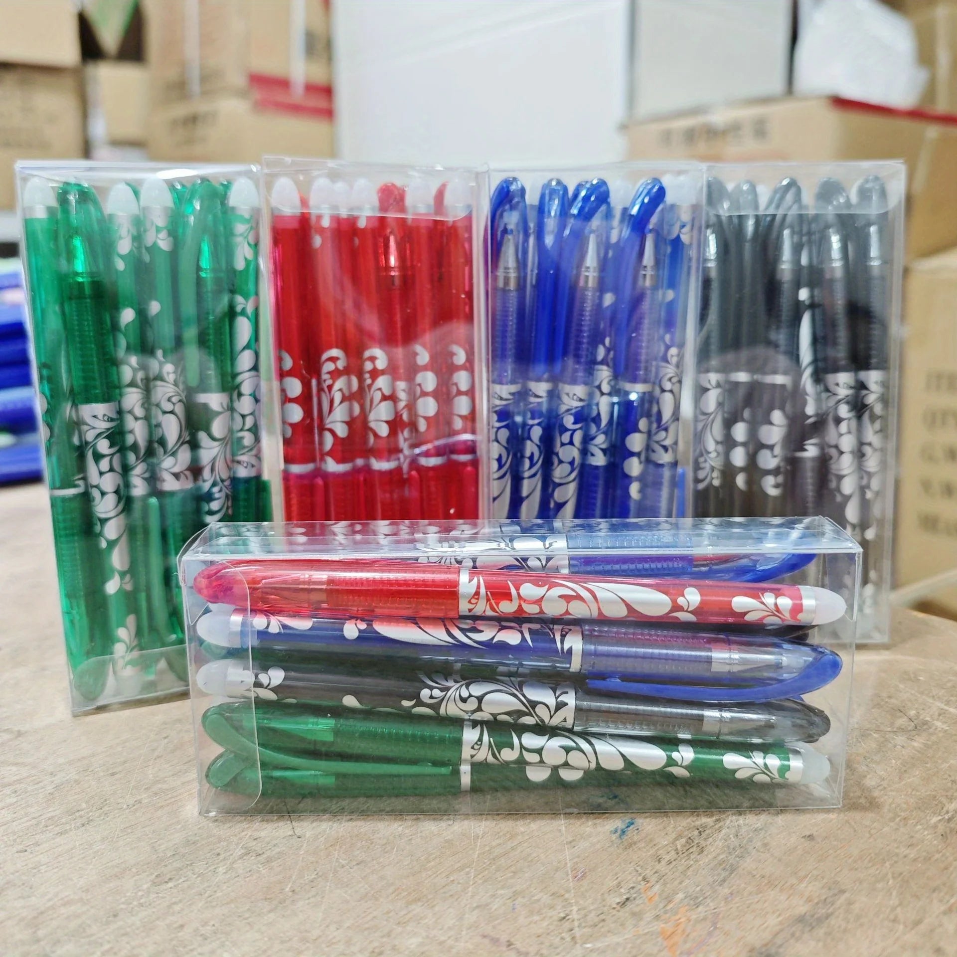 Boxed Multicolor Erasable Gel Pens, Medium Tip 0.5mm, Smooth Writing, Suitable for Office and Everyday Use, Christmas Present Beauty World Shop